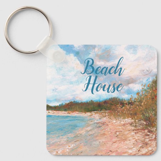 Strand Kust Michigan Shoreline Art Sleutelhanger (Voorkant)