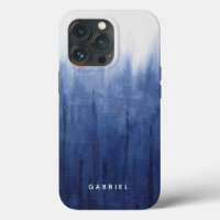 Strand Kust Modern Blauw en Wit Shibori Tie Dye 
