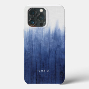 Strand Kust Modern Blauw en Wit Shibori Tie Dye  iPhone 13 Pro Hoesje