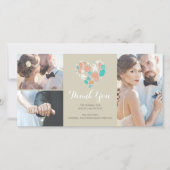 Strand Kust Nautisch Hart Trouwen Dank u Bedankkaart (Voorkant)