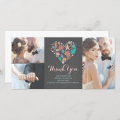 Strand Kust Nautisch Hart Trouwen Dank u Bedankkaart (Voorkant / Achterkant)