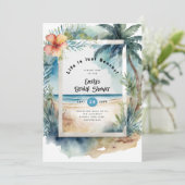 Strand Kust Oceaan BABYSHOWER VERJAARDAG TROUWEN Kaart (Staand voorkant)