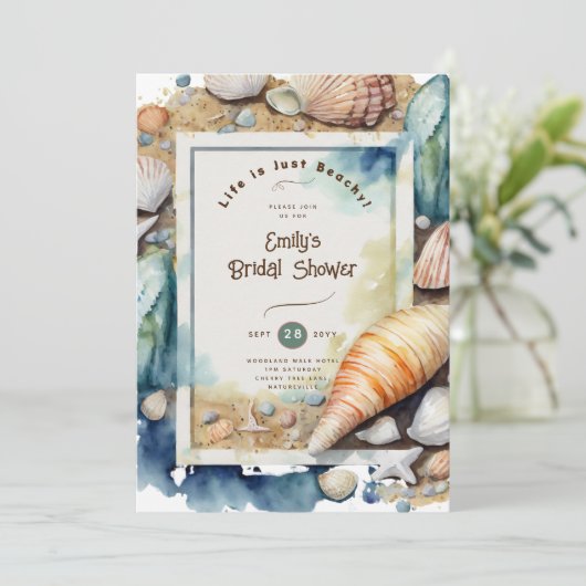 Strand Kust Oceaan BABYSHOWER VERJAARDAG TROUWEN Kaart (Staand voorkant)