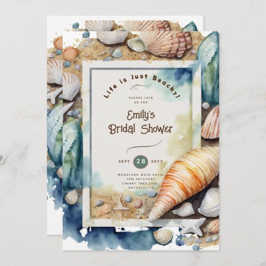 Strand Kust Oceaan BABYSHOWER VERJAARDAG TROUWEN Kaart (Voorkant / Achterkant)