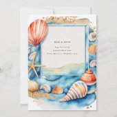 Strand Kust Oceaan BABYSHOWER VERJAARDAG TROUWEN Kaart (Achterkant)