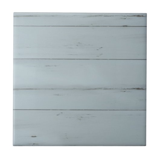 Strand Kust Oceaan Matching Dusty Blue Wood Tegeltje (Voorkant)