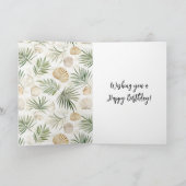 Strand Kust Oceaan Zee Schelpen Verjaardag Kaart (Binnen)