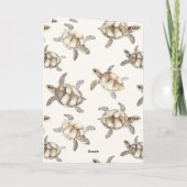 Strand Kust Oceaan Zeeschildpadden Verjaardag Kaart (Achterkant)