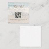 Strand Kust/Oceanside Huwelijksscan code RSVP Informatiekaartje (Voorkant / Achterkant)