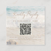 Strand Kust/Oceanside Huwelijksscan code RSVP Informatiekaartje (Voorkant)