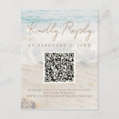 Strand Kust/Oceanside Huwelijksscan code RSVP Informatiekaartje (Voorkant)
