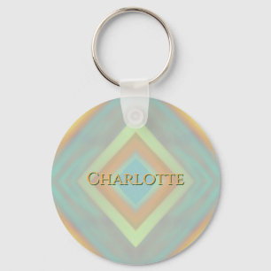 Strand Kust Pastel Diamant Patroon Sleutelhanger