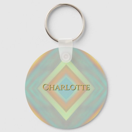 Strand Kust Pastel Diamant Patroon Sleutelhanger (Voorkant)