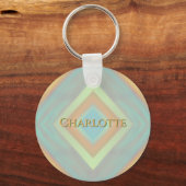 Strand Kust Pastel Diamant Patroon Sleutelhanger (Voorkant)