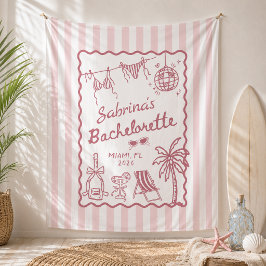 Strand Kust Roze Meisjesuitje Feest Wandkleed