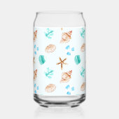 Strand kust schelpen familienaam op maat blikvorm glas (Achterkant)
