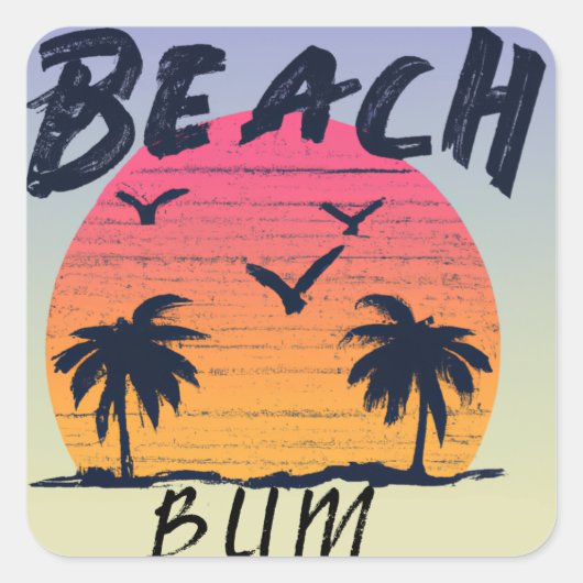 Strand/kust/tropisch/Hawaïaans Vierkante Sticker (Voorkant)