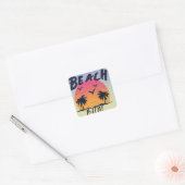 Strand/kust/tropisch/Hawaïaans Vierkante Sticker (Envelop)