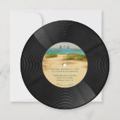 Strand kust vinyl muziekrecord bruiloft kaart (Achterkant)