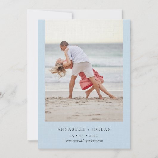 Strand Kust Waterverf Bestemming Trouwfoto Kaart (Achterkant)