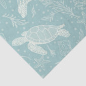 Strand Kust Zee Schildpad Zeester Aqua Decoupage Tissuepapier (Detail)