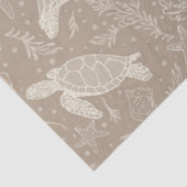 Strand Kust Zee Schildpad Zeester Tan Decoupage Tissuepapier (Detail)