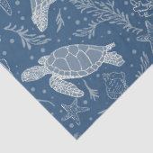 Strand Kust Zee Schildpad Zeesterren Marine Decoup Tissuepapier (Detail)