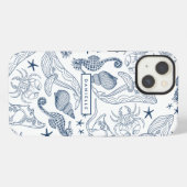 Strand kust zeedieren iPhone hoesje (Achterkant horizontaal)