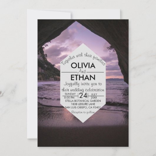 Strand Kust Zeekust Zomer Marine Trouwen Kaart (Voorkant)