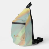 Strand Kust Zeeschelp Patroon Aangepaste Naam Sling Bag (Rechterhoek)