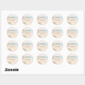 Strand kust zomer verjaardag ronde sticker (Vel)