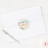Strand kust zomer verjaardag ronde sticker (Envelop)