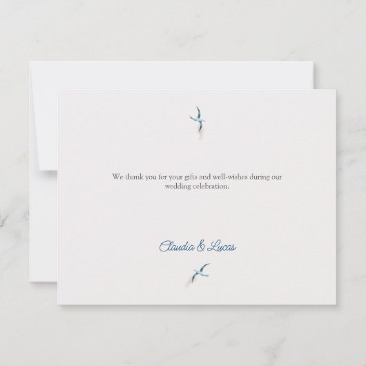 Strand Kustbruiloft Dank u kaart (Achterkant)