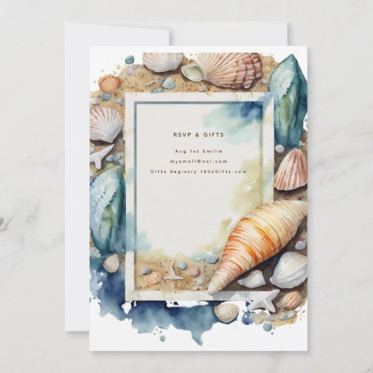 Strand Kustoceaan BABYDOUCHE VERJAARDAG BRUILOFT Kaart (Achterkant)