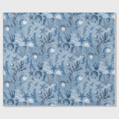 Strand Kustoceaan Blauw Zee Leven Cadeaupapier (Vlak)