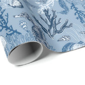 Strand Kustoceaan Blauw Zee Leven Cadeaupapier (Rol Hoek)