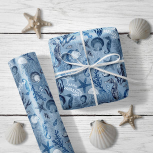 Strand Kustoceaan Blauw Zee Leven Cadeaupapier