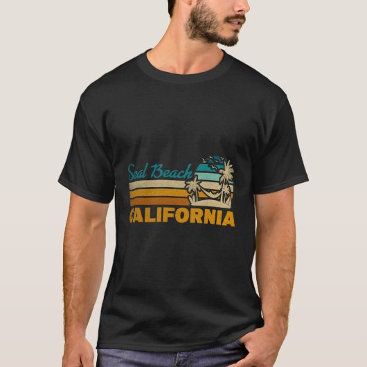 Strand Kuststad Vakantie Seal Beach T-shirt (Voorkant)