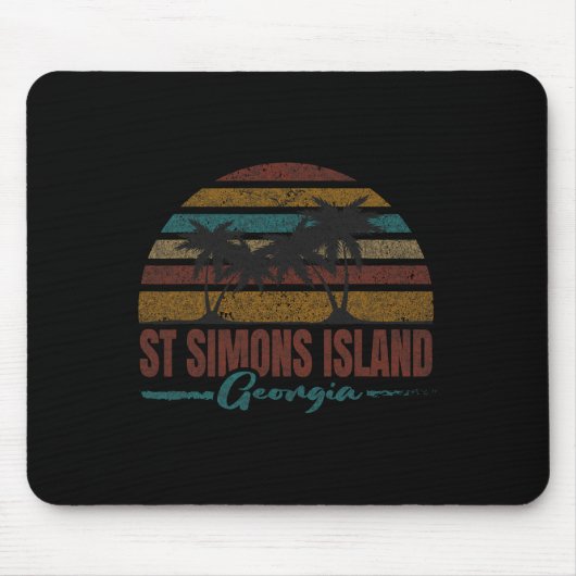 Strand Kuststad Vakantie Souvenir St Simons Isl Muismat (Voorkant)