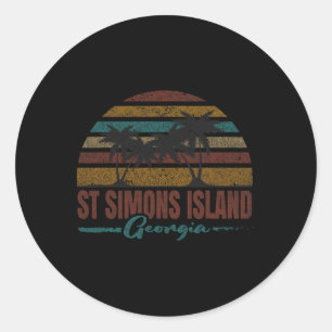 Strand Kuststad Vakantie Souvenir St Simons Isl Ronde Sticker
