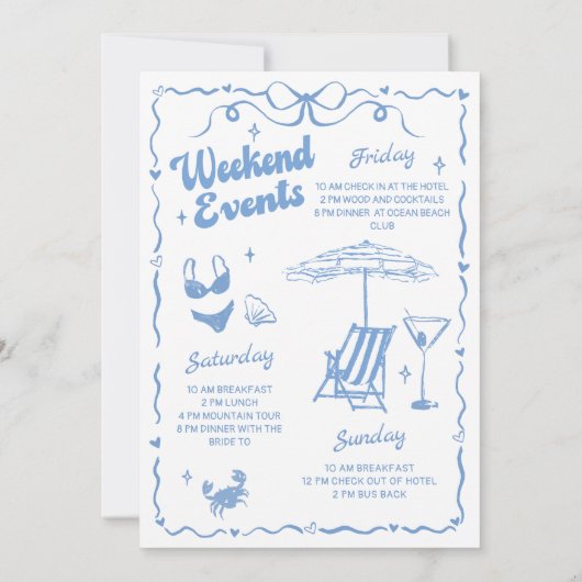 Strand Laatste Toast Bachelorette Weekend Kaart (Achterkant)