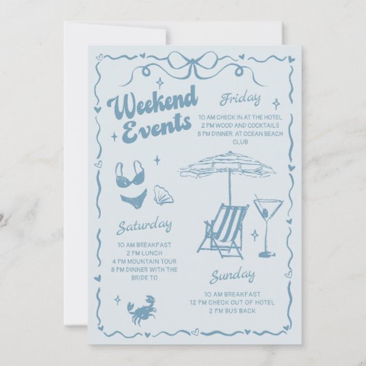 Strand Laatste Toast Bachelorette Weekend Kaart (Achterkant)