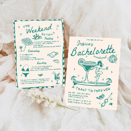 Strand Laatste Toast Funky Bachelorette Weekend Kaart