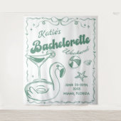 Strand Laatste Toast Groene Bachelorette Feest Wandkleed (Voorkant)