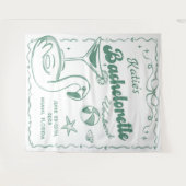 Strand Laatste Toast Groene Meidenavakantie Wandkleed (Voorkant (horizontaal))