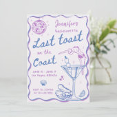 Strand Laatste toast op de kust Bachelorette Party Kaart (Staand voorkant)