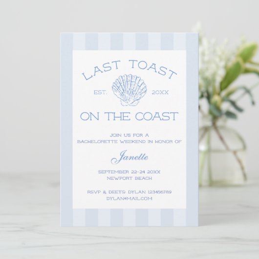 Strand Laatste toast op de kust Bachelorette Weeke Kaart (Staand voorkant)