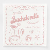 Strand Laatste Toast Roze Bachelorette Party Serve Servet (Voorkant)