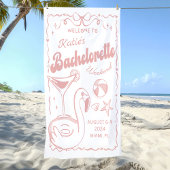 Strand Laatste Toast Roze Bachelorette Weekend Ban Spandoek