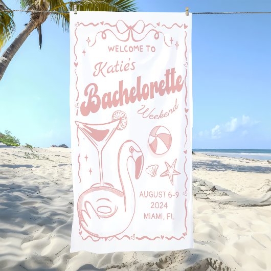 Strand Laatste Toast Roze Bachelorette Weekend Ban Spandoek